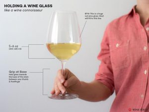 how to hold a wine glass