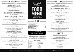Food-menu-the church-Dublin